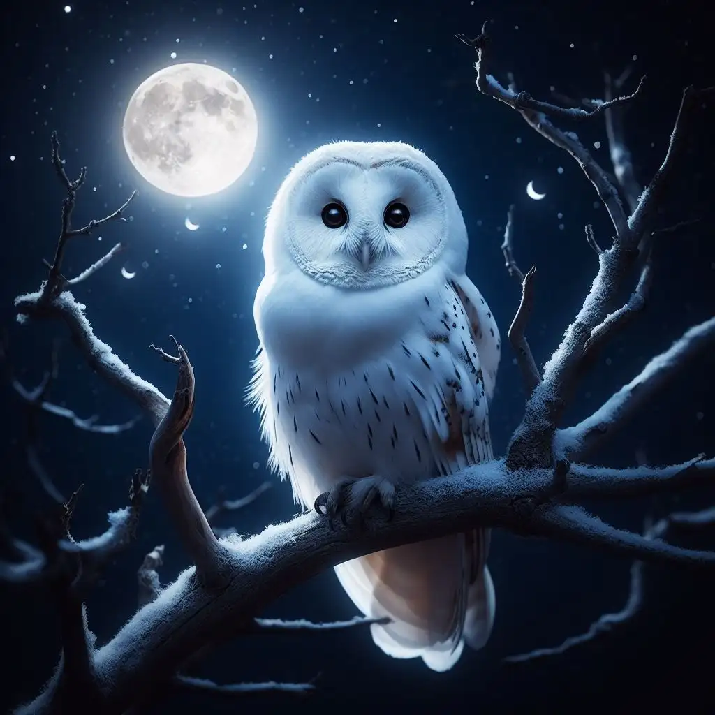 White Owl at Night