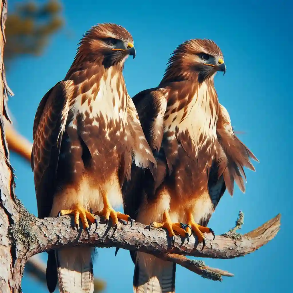 Two Hawks Together